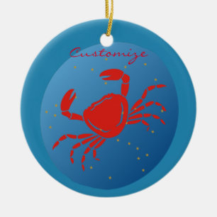 Cancer Crab Zodiac Thunder_Cove Ceramic Tree Decoration
