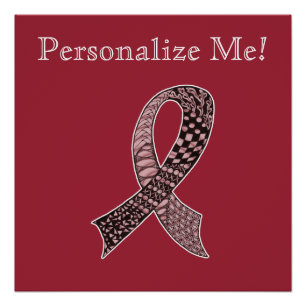 Cancer Disease Awareness Ribbon Pick Any Colour Poster