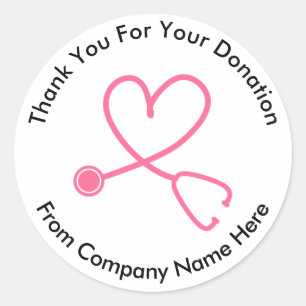 Cancer Donation Logo Thank you Stickers
