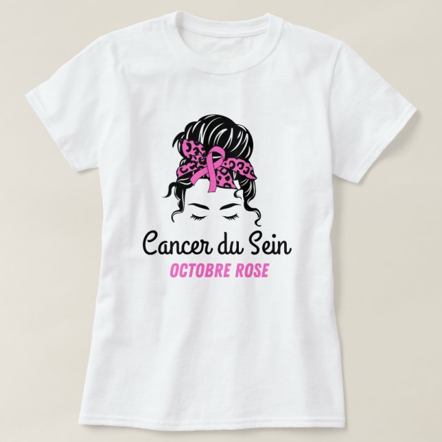 Cancer du Sein Octobre Rose T-Shirt (Design Front)