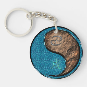 Cancer & Earth Dog Key Ring