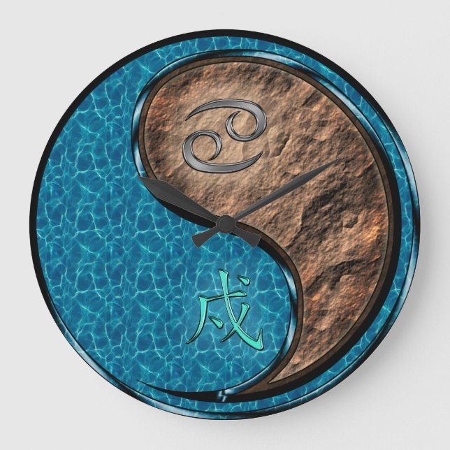 Cancer & Earth Dog Large Clock (Front)