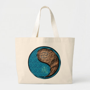 Cancer & Earth Dog Large Tote Bag