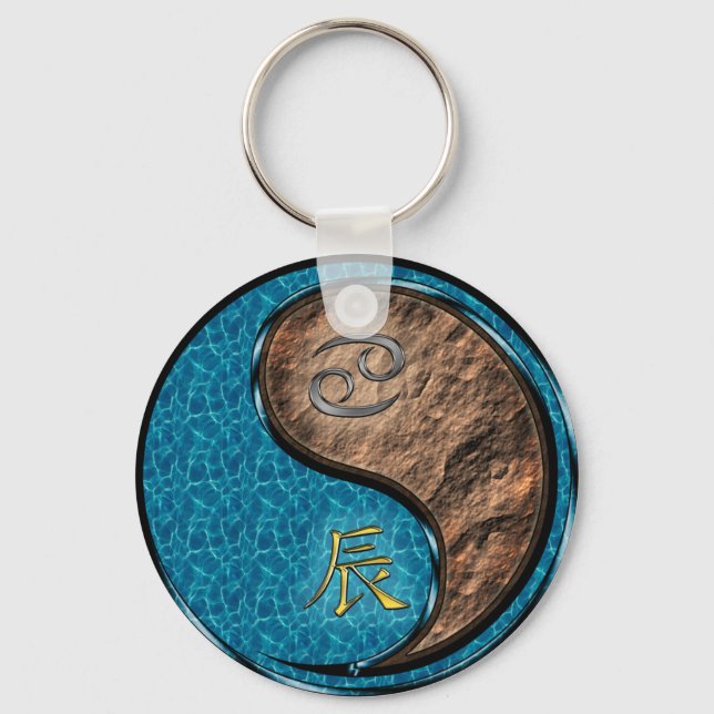 Cancer & Earth Dragon Key Ring (Front)