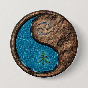 Cancer & Earth Goat 7.5 Cm Round Badge
