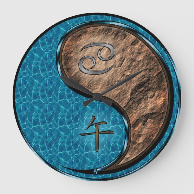 Cancer & Earth Horse Large Clock (Front)