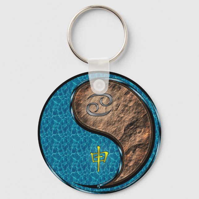 Cancer & Earth Monkey Key Ring (Front)