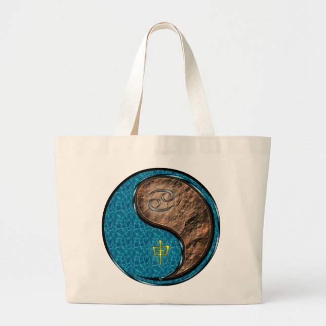 Cancer & Earth Monkey Large Tote Bag (Front)