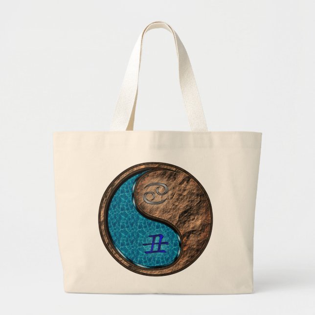 Cancer & Earth Ox Large Tote Bag (Front)