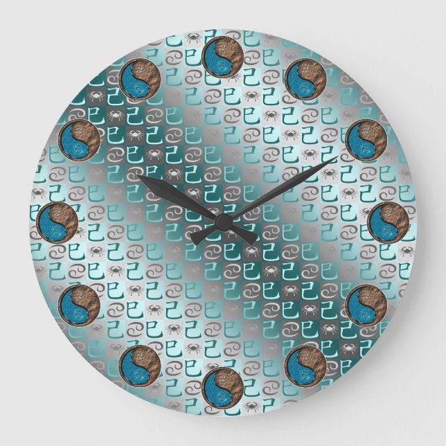 Cancer & Earth Snake Large Clock (Front)