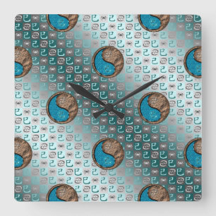 Cancer & Earth Snake Square Wall Clock