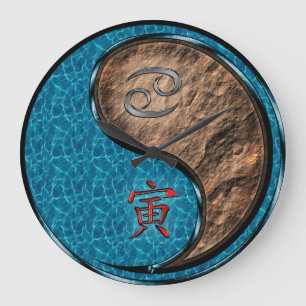 Cancer & Earth Tiger Large Clock