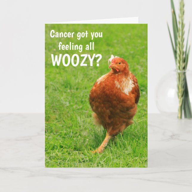 Cancer Encouragement Funny Chicken Card (Front)