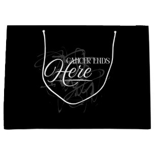 Cancer Ends Here Black And White Care Packages Large Gift Bag