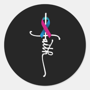 Cancer Faith Thyroid Cancer Awareness Support  Classic Round Sticker