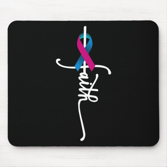 Cancer Faith Thyroid Cancer Awareness Support  Mouse Mat (Front)