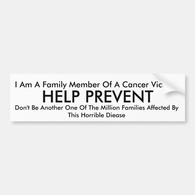 Cancer Families Bumper Sticker (Front)