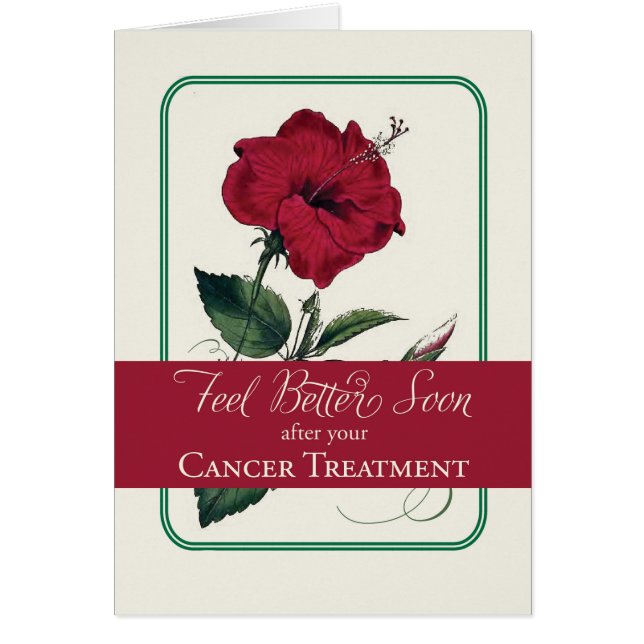 Cancer Feel Better, Red Hibiscus Flower, Religious (Front)