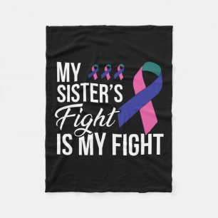 Cancer Fight Cancer Ribbon 19 Fleece Blanket