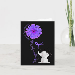 Cancer Fight Support Purple Ribbon Gift Pancreatic Card