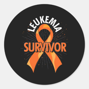 Cancer Fight Supporter Orange Ribbon Leukaemia Awa Classic Round Sticker