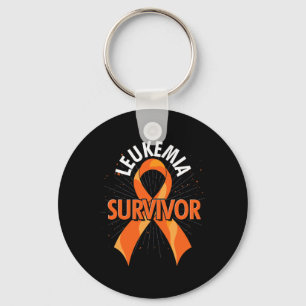 Cancer Fight Supporter Orange Ribbon Leukaemia Awa Key Ring