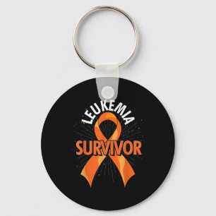 Cancer Fight Supporter Orange Ribbon Leukaemia Awa Key Ring