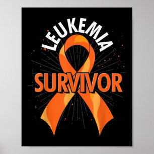 Cancer Fight Supporter Orange Ribbon Leukaemia Awa Poster