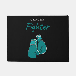 cancer fighter, teal doormat