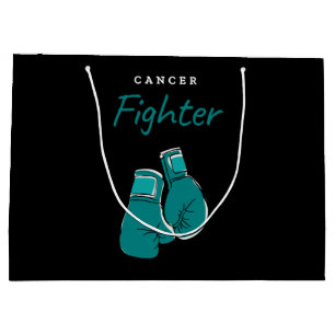 cancer fighter, teal large gift bag