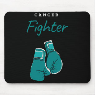 cancer fighter, teal mouse mat