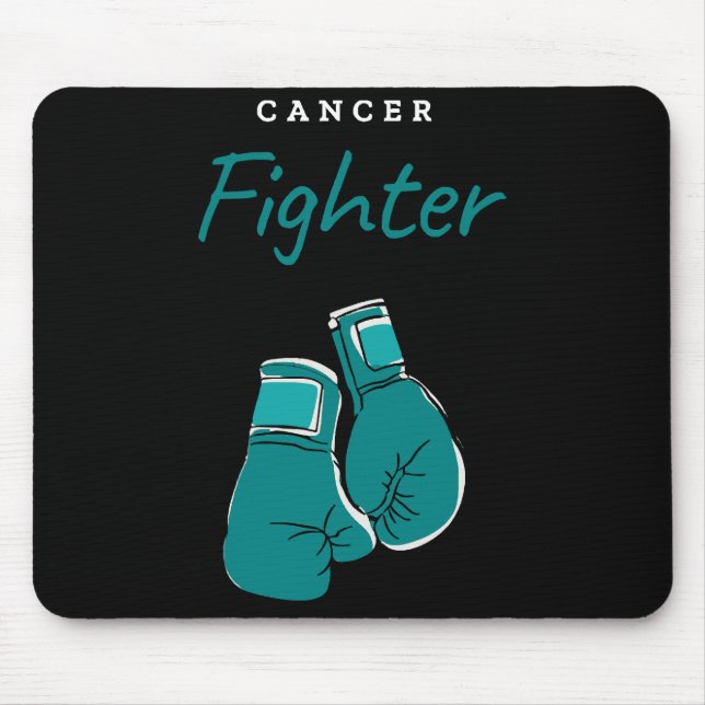 cancer fighter, teal mouse mat (Front)