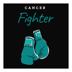 cancer fighter, teal photo print