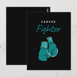 cancer fighter, teal postcard