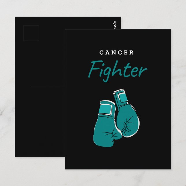 cancer fighter, teal postcard (Front/Back)