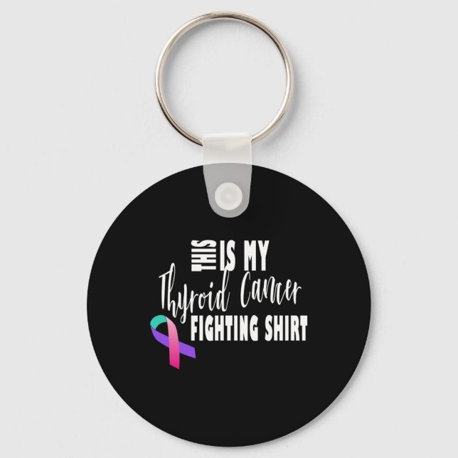 Cancer Fighter Thyroid Cancer Awareness  Key Ring (Front)
