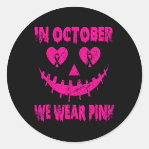 Cancer Fighters Emble Get Your Pink Jackolantern T Classic Round Sticker