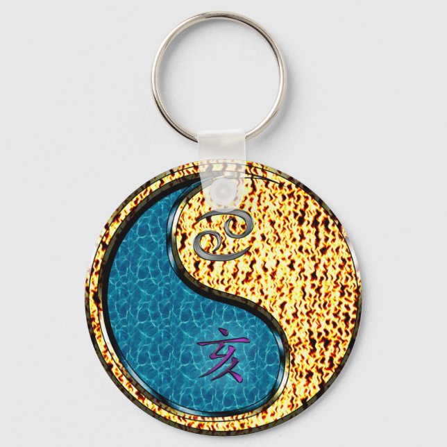 Cancer & Fire Boar Key Ring (Front)