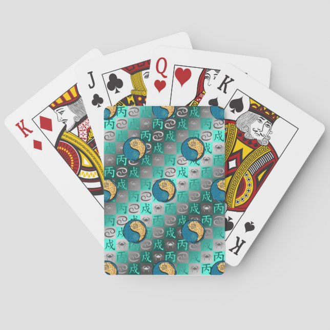 Cancer & Fire Dog Classic Playing Cards (Back)