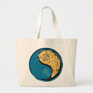Cancer & Fire Dog Large Tote Bag