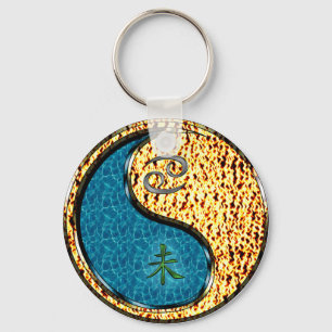 Cancer & Fire Goat Key Ring