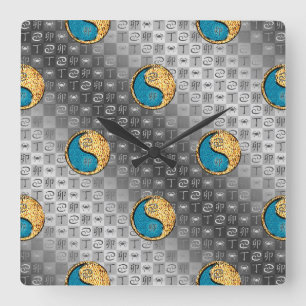 Cancer & Fire Rabbit Square Wall Clock