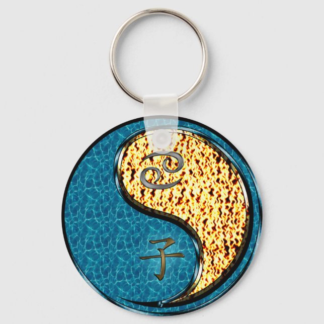Cancer & Fire Rat Key Ring (Front)