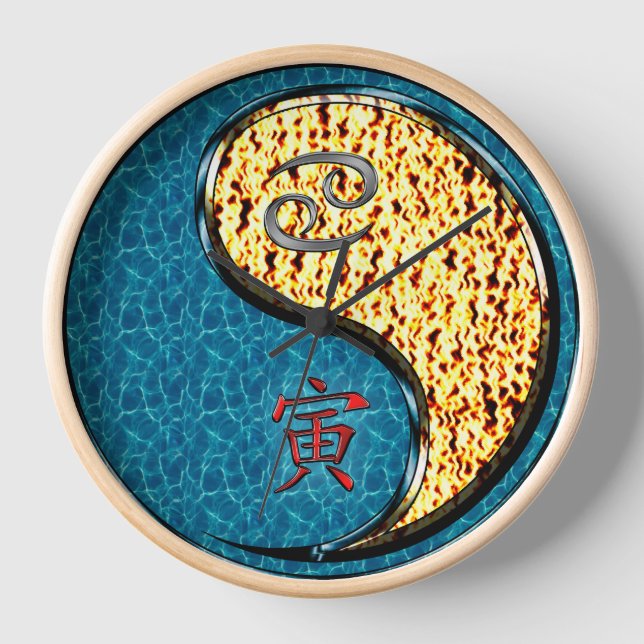 Cancer & Fire Tiger Clock (Front)
