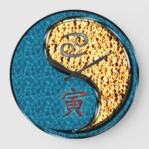Cancer & Fire Tiger Large Clock