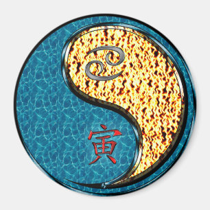 Cancer & Fire Tiger Magnet