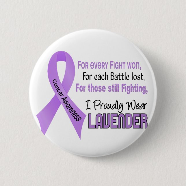 Cancer For Every…..I Proudly Wear Lavender 1 6 Cm Round Badge (Front)