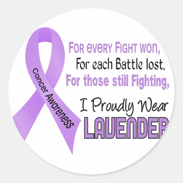 Cancer For Every…..I Proudly Wear Lavender 1 Classic Round Sticker (Front)