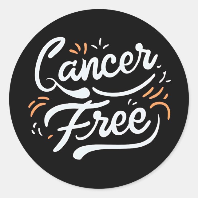 cancer free breast cancer awareness  classic round sticker (Front)