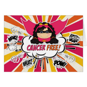 Cancer Free Congratulations Girl Pink Superhero